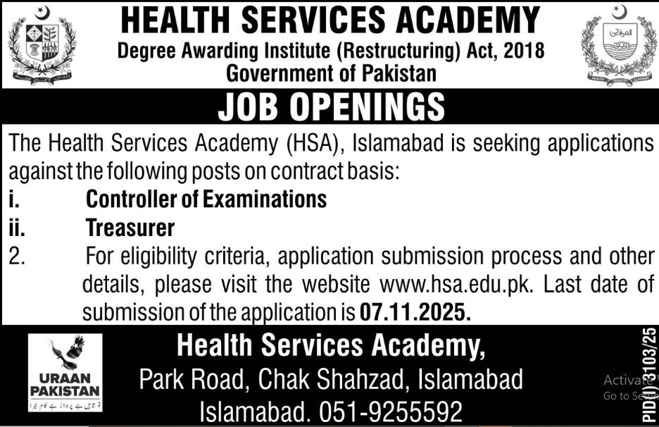 Health Services Academy Jobs 2025
