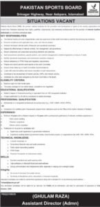 Pakistan Sports Board Jobs 2025 | Apply Online for Latest PSB Vacancies