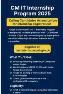 CM IT Internship Program 2025 – Best Government Internship in Punjab | Apply Online Today